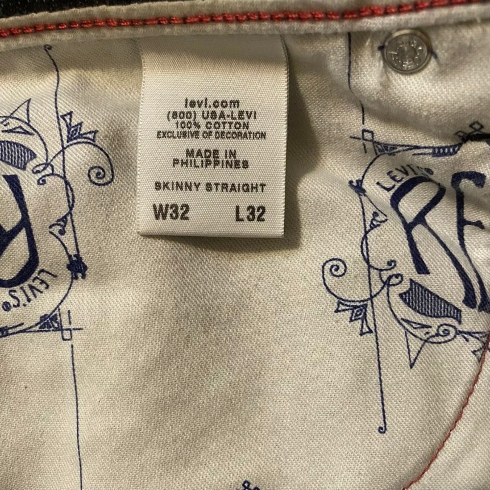 Levi's 32X32 RED collection Skinny Straight Jeans - Picture 5 of 11